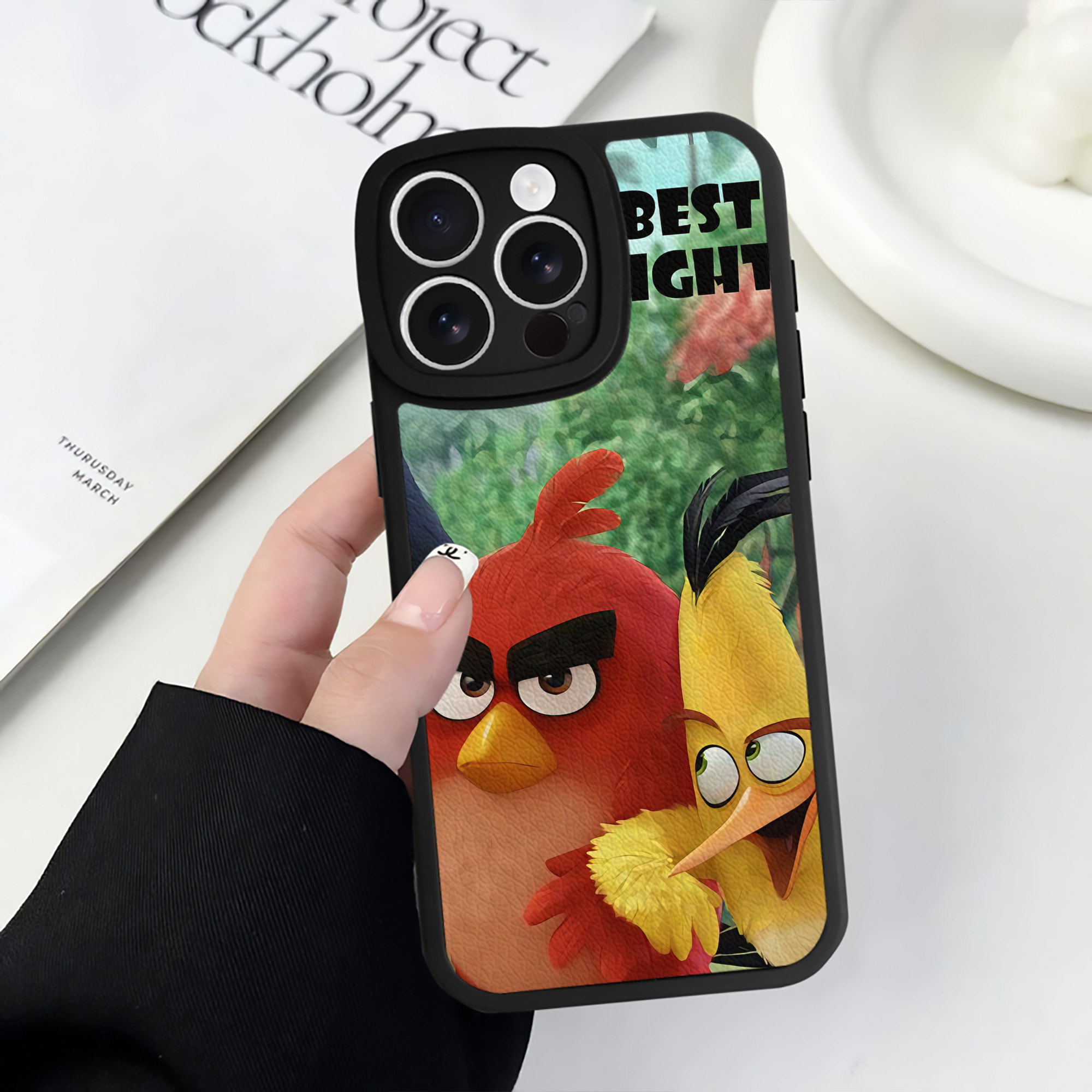 （画像用） Angry Birds アングリーバード 【iPhone 16シリーズ対応】シリコンスマホケース（レザー調） 材質：シリコン